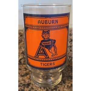 Vintage Auburn Tigers Football Drinking Glass 1990's